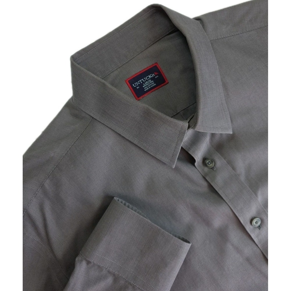 UNTUCKit Sangiovese WF LARGE Grey Long Sleeve Button Down Shirt Regular Fit‎